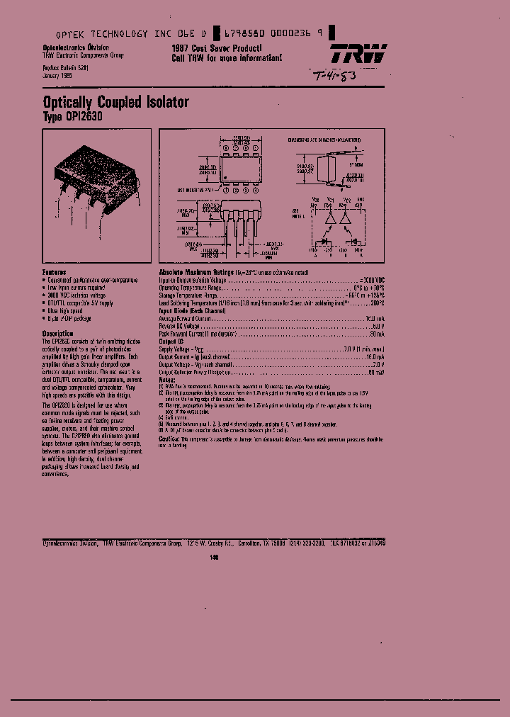 OPI2630_8406849.PDF Datasheet