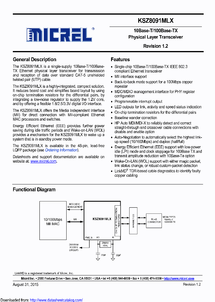 KSZ8091MLXCA_8407526.PDF Datasheet