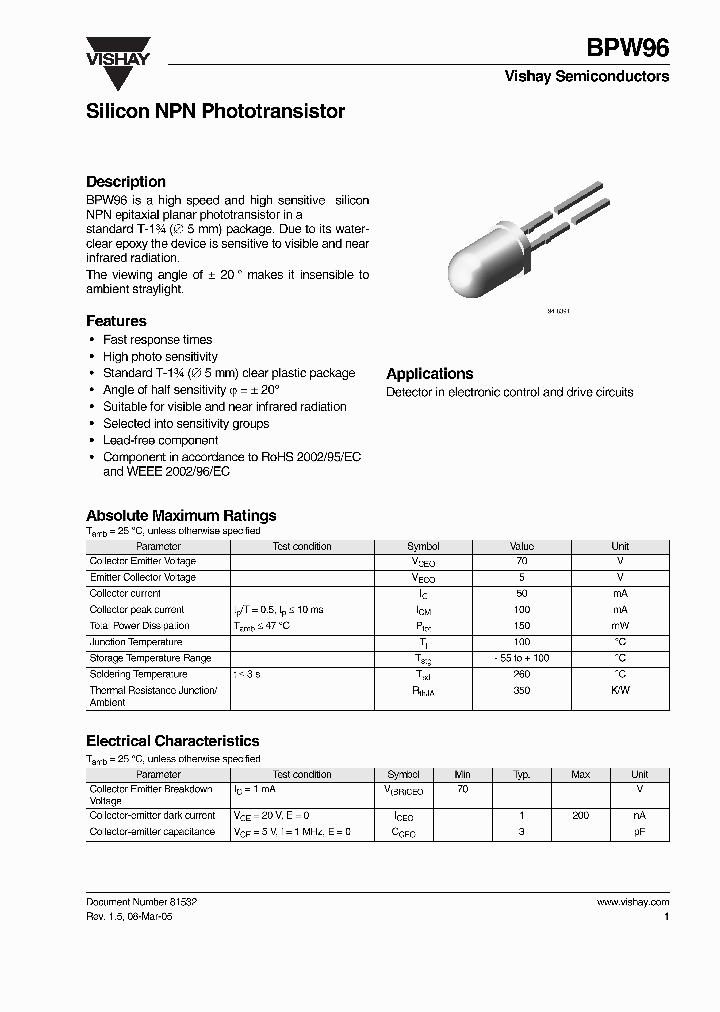 BPW96A_8409768.PDF Datasheet