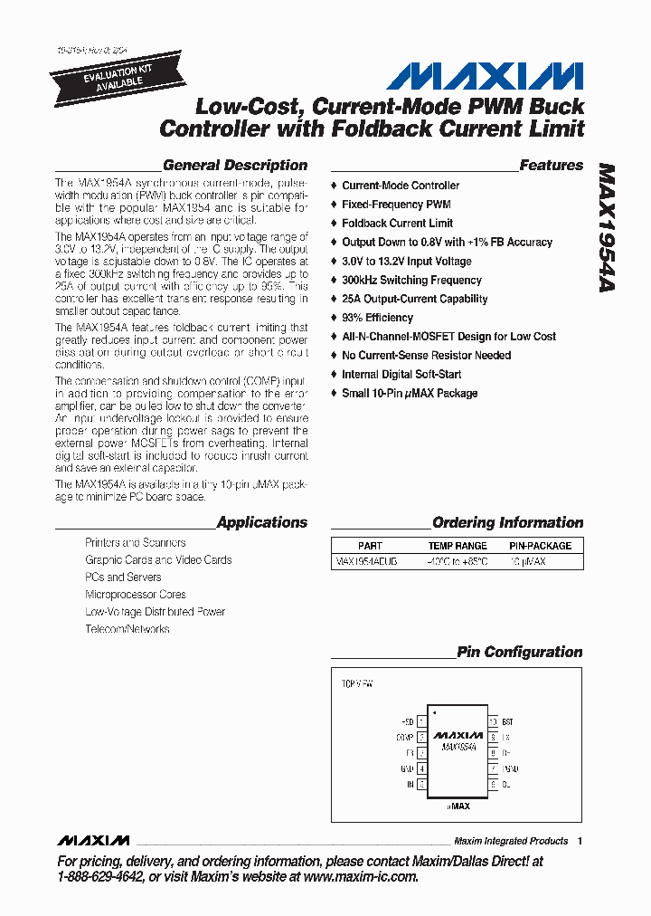 MAX1954AEUB_8410545.PDF Datasheet