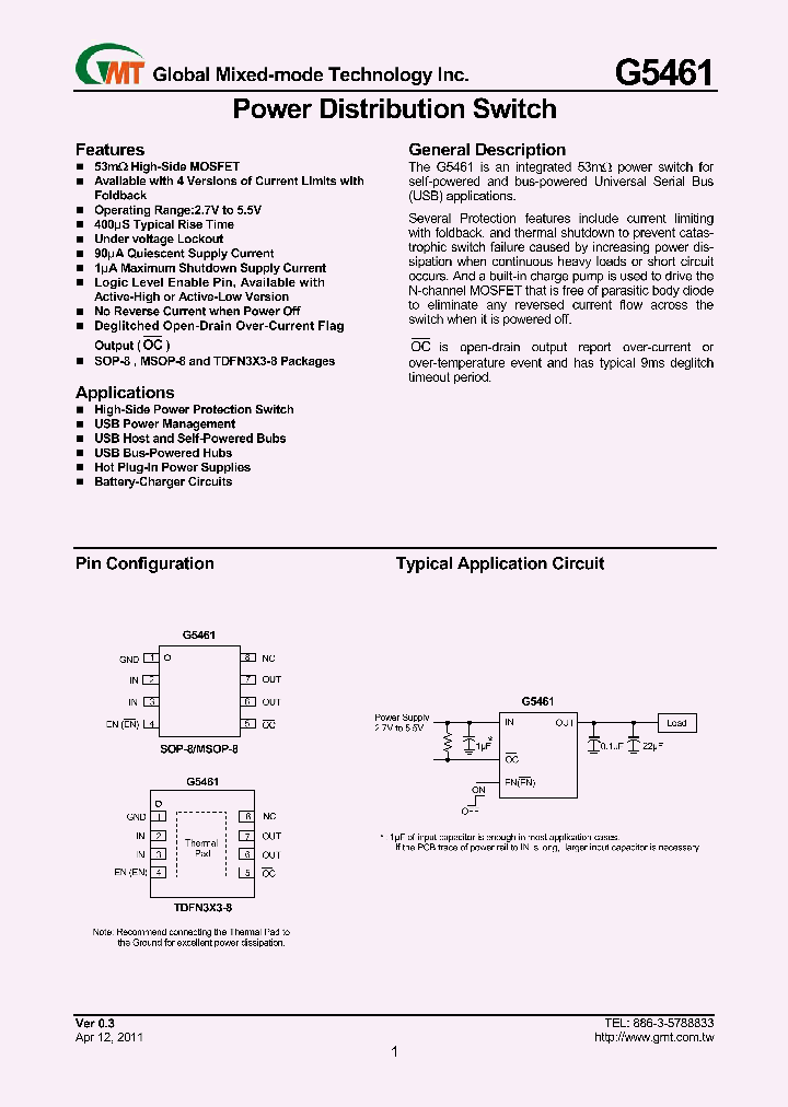 G5461_8416514.PDF Datasheet