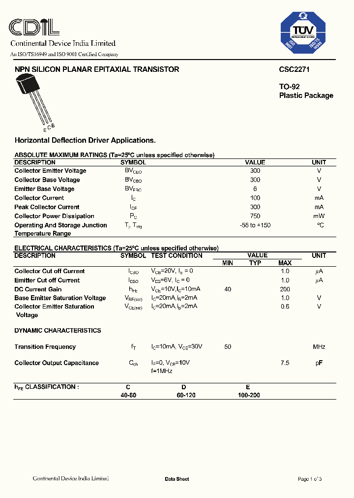 CSC2271C_8418194.PDF Datasheet