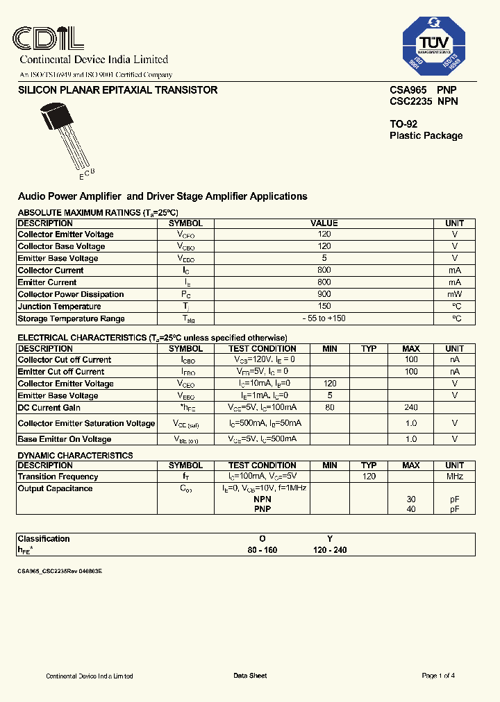 CSA965Y_8419189.PDF Datasheet