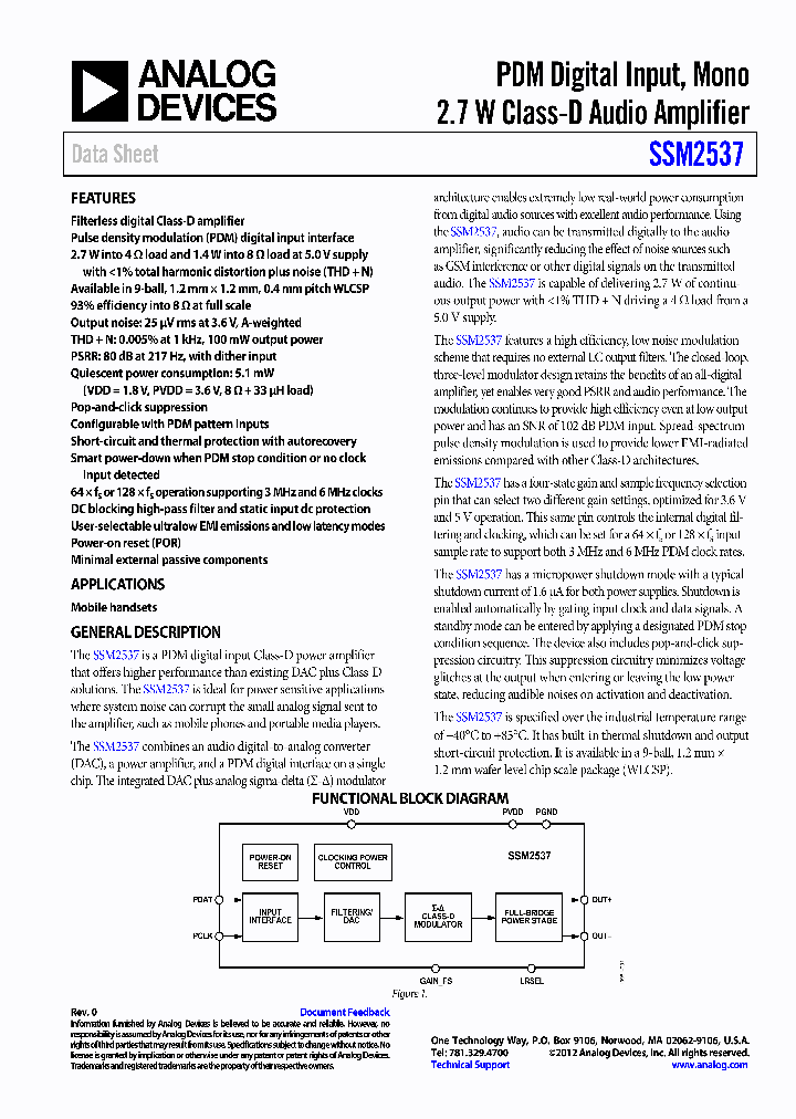 SSM2537_8422640.PDF Datasheet