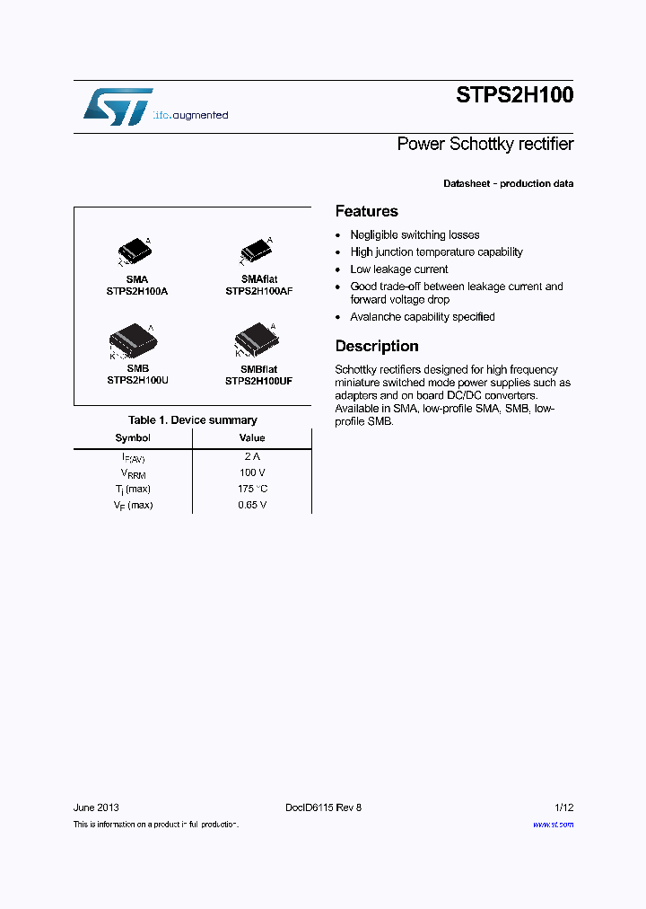 STPS2H100UF_8426116.PDF Datasheet