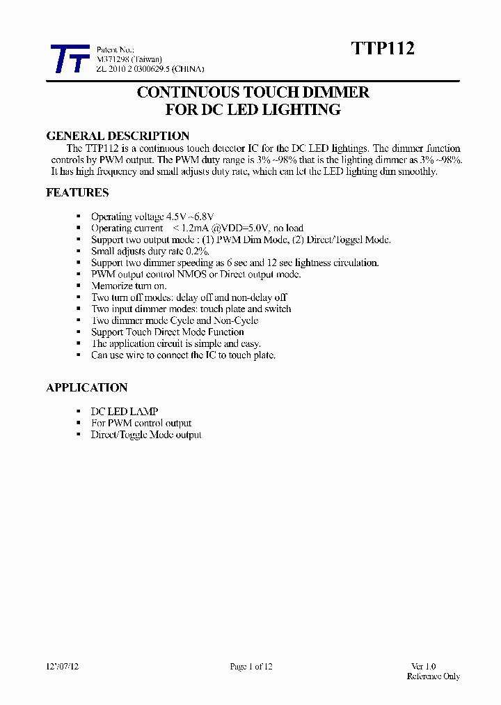 TTP112-DOB_8442816.PDF Datasheet