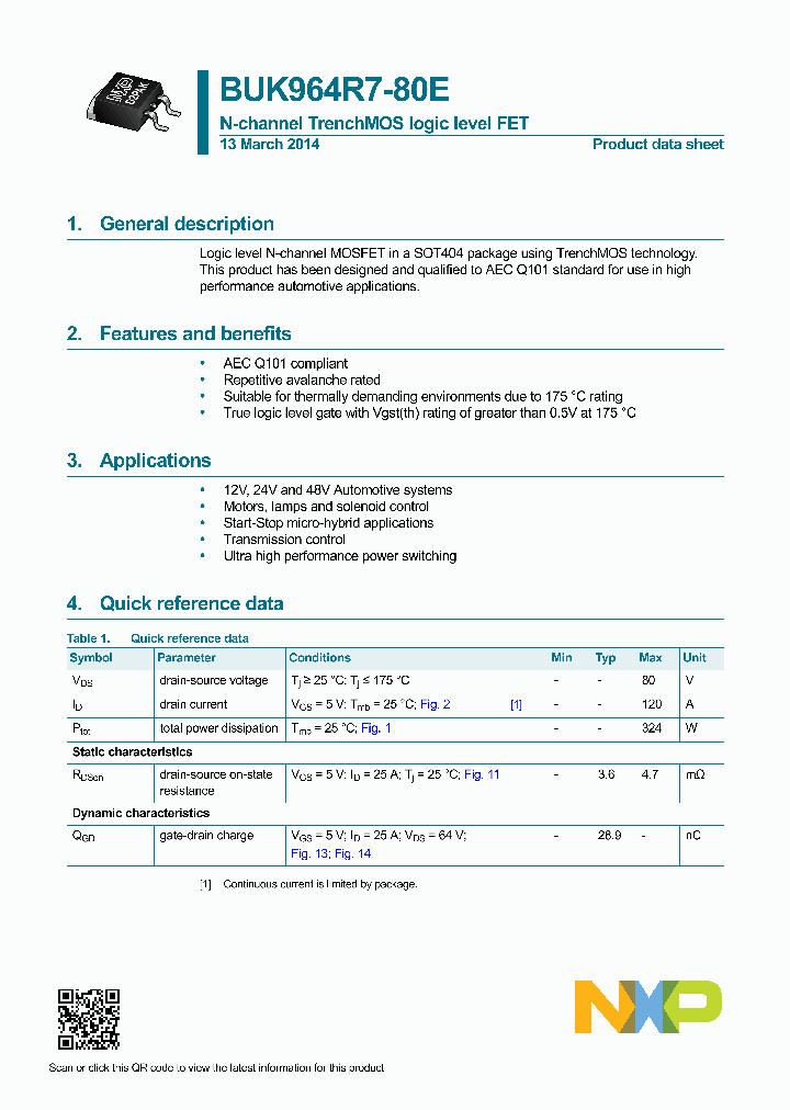 BUK964R7-80E_8443258.PDF Datasheet