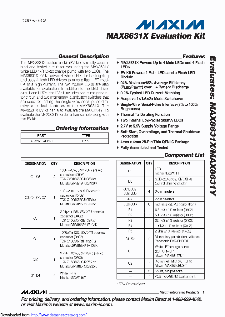 MAX8631XEVKIT_8450522.PDF Datasheet