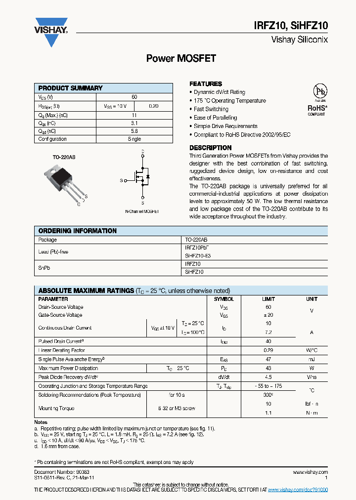 SIHFZ10_8453802.PDF Datasheet