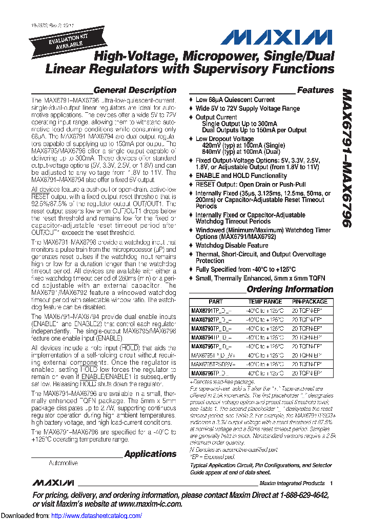 MAX6791TPTD2T_8459723.PDF Datasheet