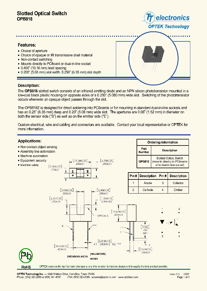 OPB818-07_8472722.PDF Datasheet