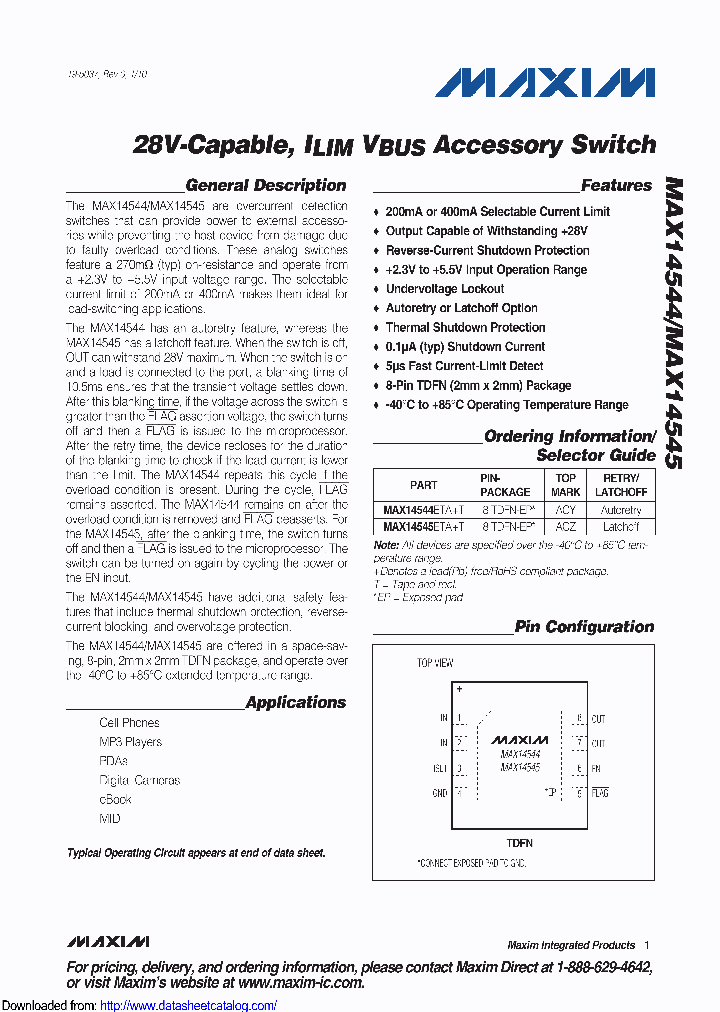 MAX14545ETA_8483436.PDF Datasheet