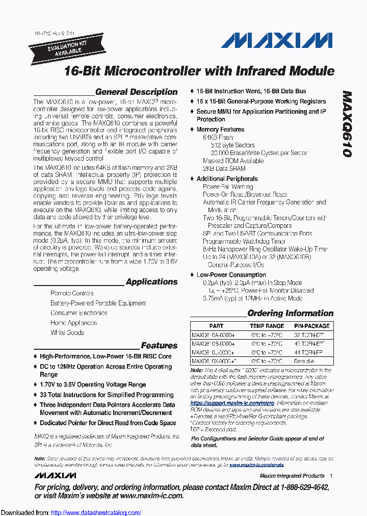 MAXQ610A-UEI_8496576.PDF Datasheet