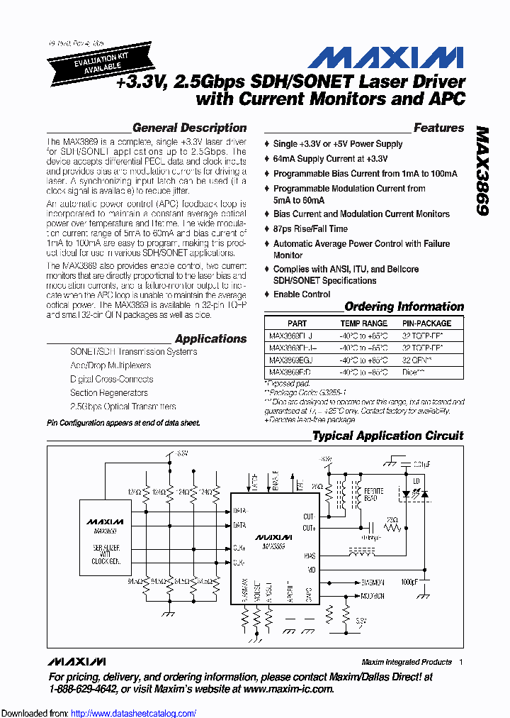 MAX3869EHJ_8521874.PDF Datasheet
