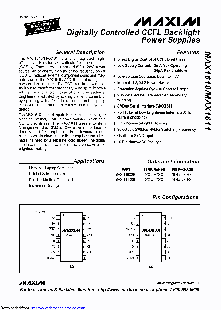 MAX1610XREF_8522449.PDF Datasheet