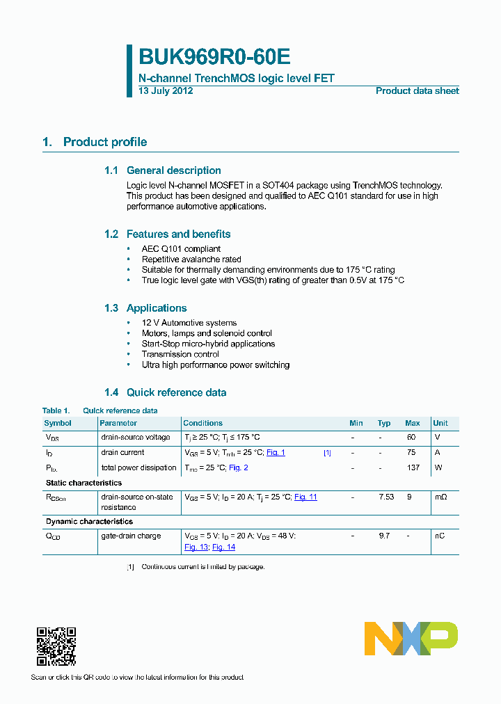 BUK969R0-60E_8523312.PDF Datasheet