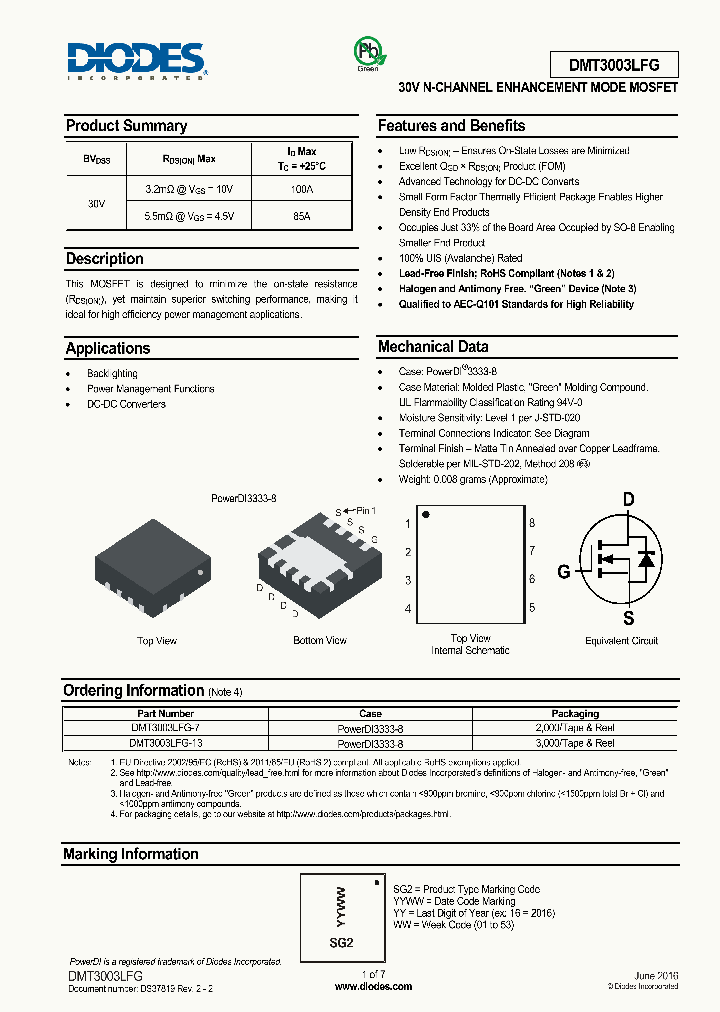 DMT3003LFG-7_8525499.PDF Datasheet