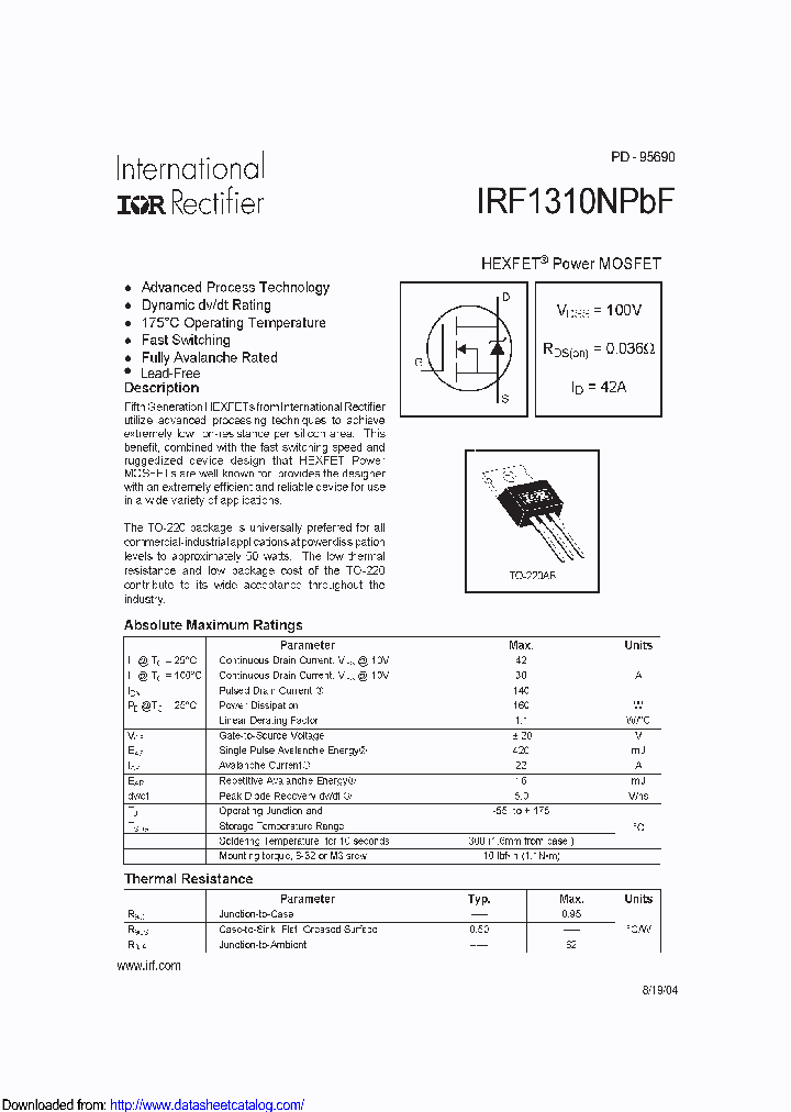 IRF1310NPBF_8526671.PDF Datasheet