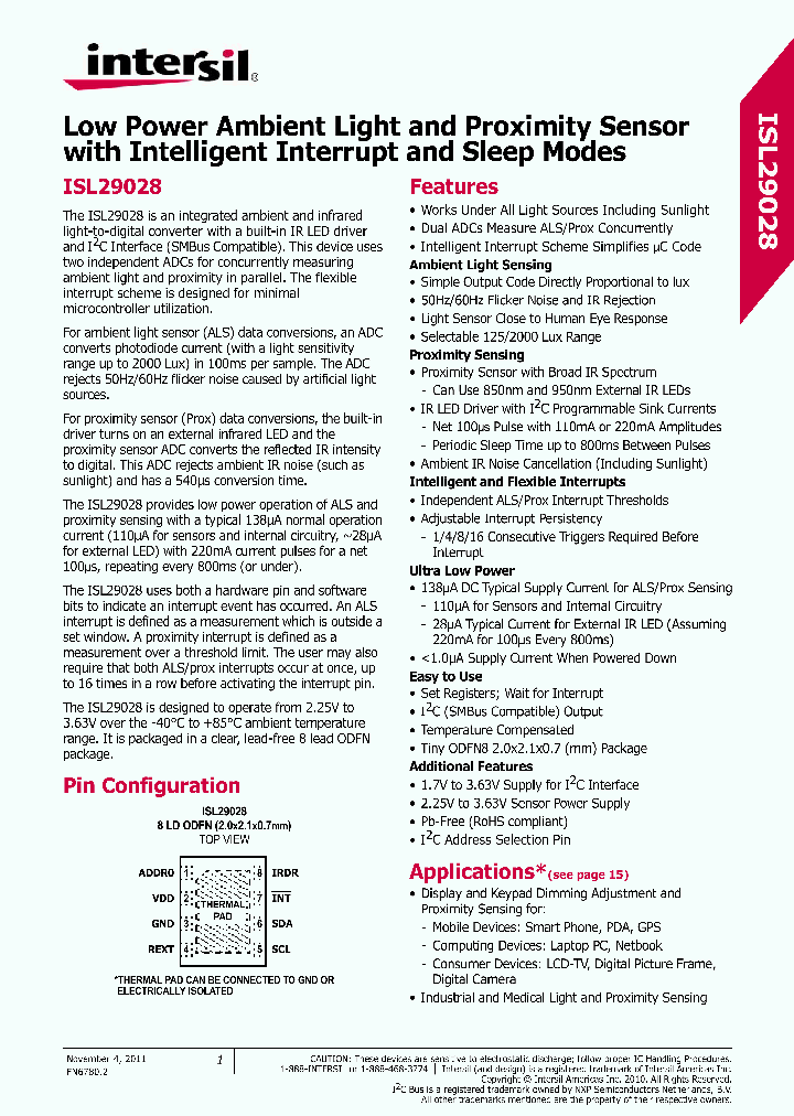 ISL29028_8527130.PDF Datasheet