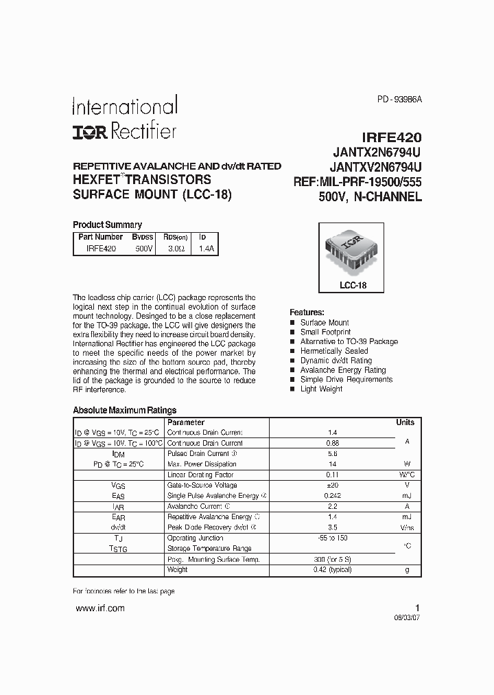 IRFE420-15_8529309.PDF Datasheet