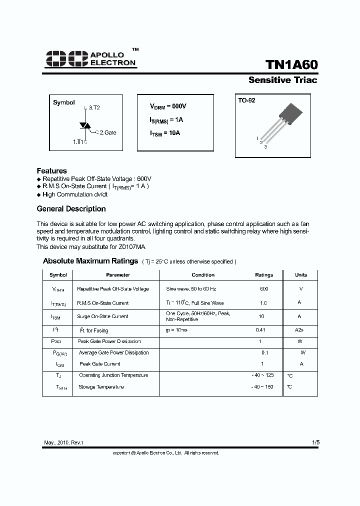 Z0107MA_8535155.PDF Datasheet