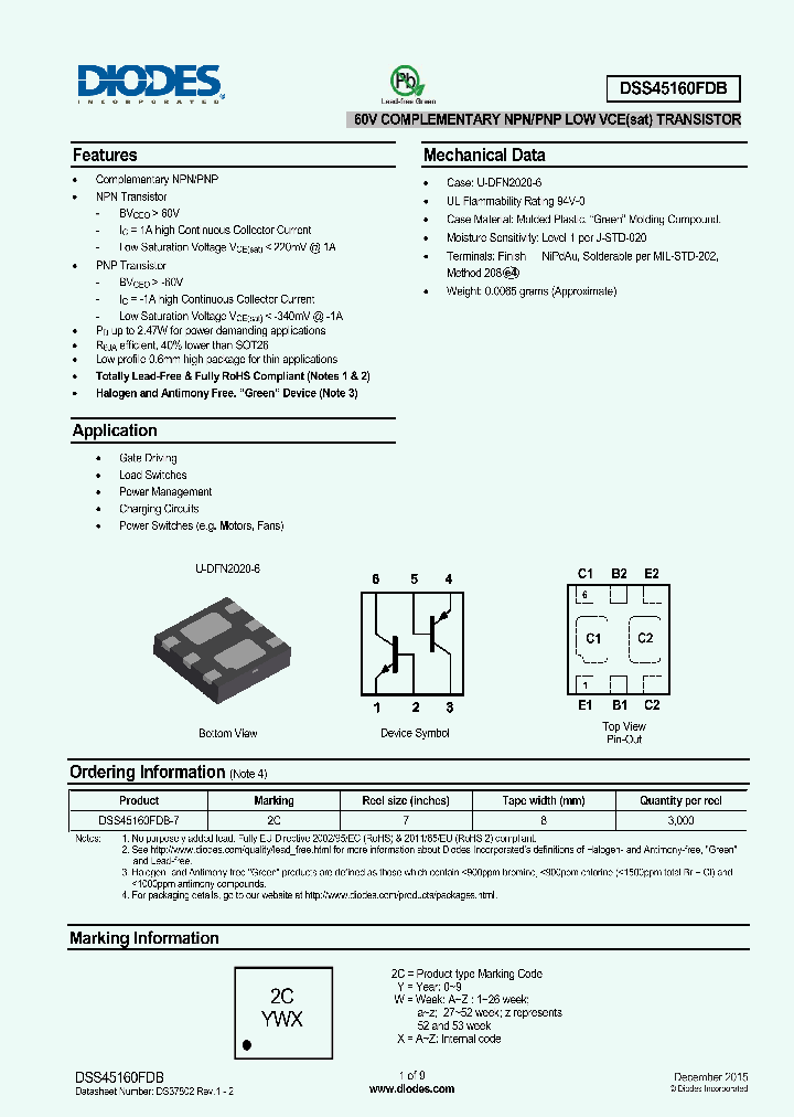 DSS45160FDB-7_8539764.PDF Datasheet
