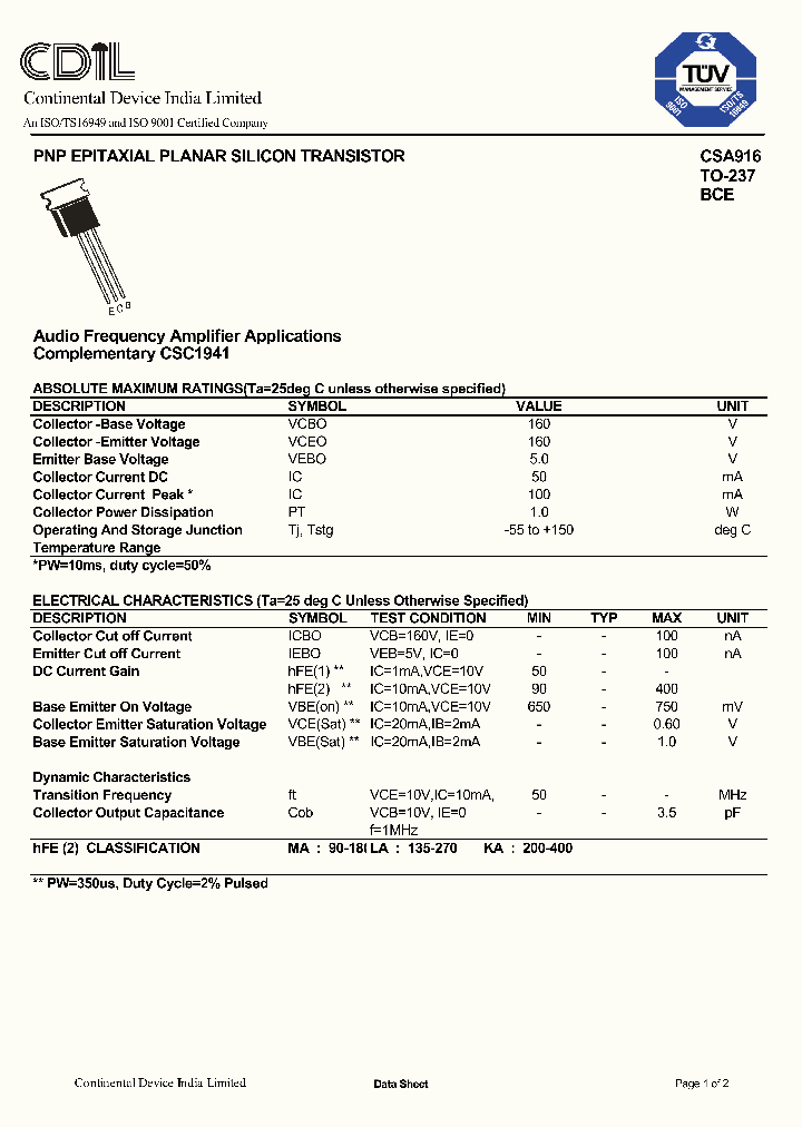 CSA916LA_8544042.PDF Datasheet