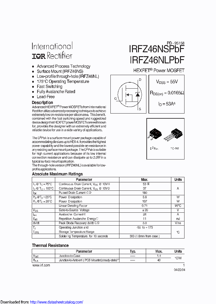 IRFZ46NLPBF_8545787.PDF Datasheet