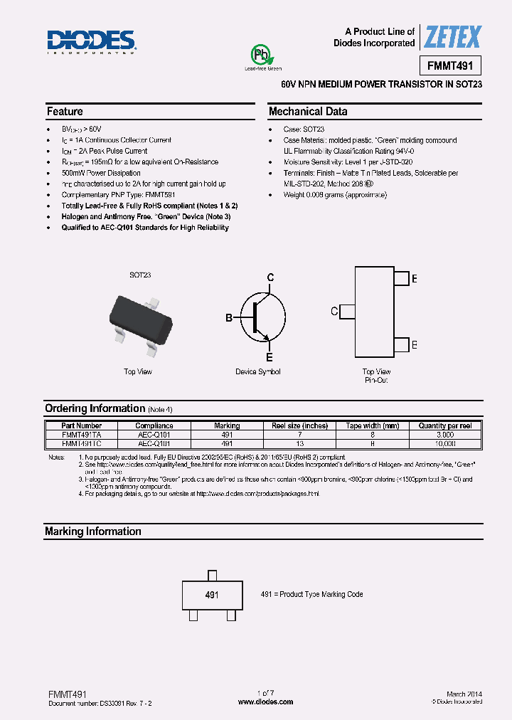 FMMT491TA_8546036.PDF Datasheet