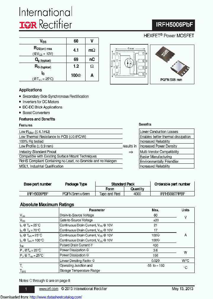 IRFH5006_8558538.PDF Datasheet