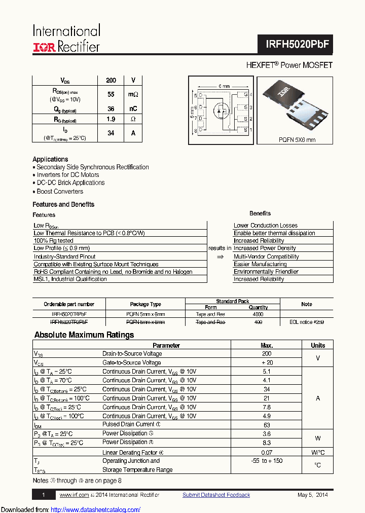 IRFH5020TR2PBF_8558549.PDF Datasheet