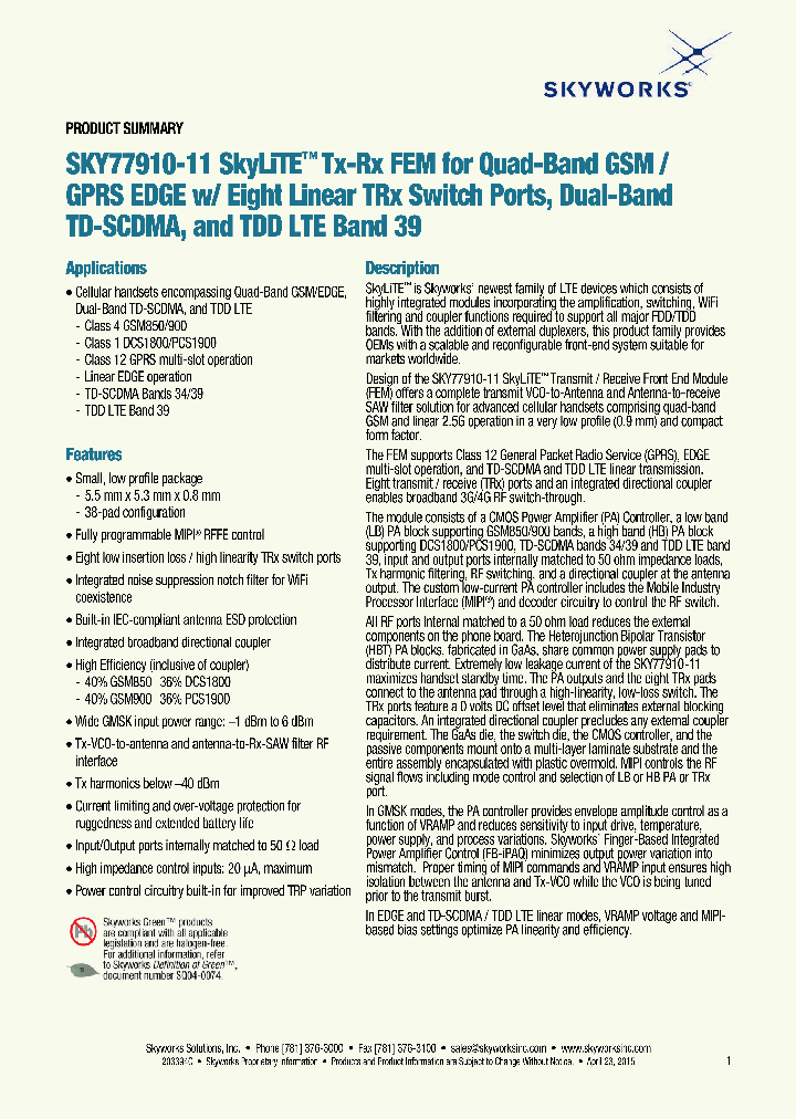 SKY77910-11_8563412.PDF Datasheet