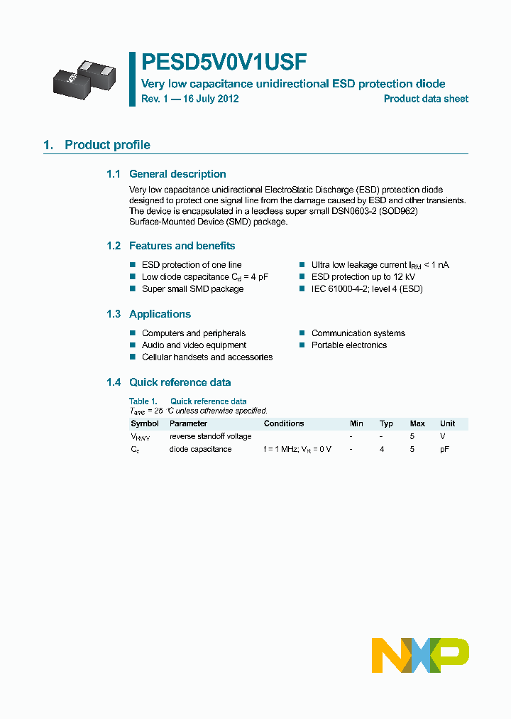 PESD5V0V1USF_8570705.PDF Datasheet