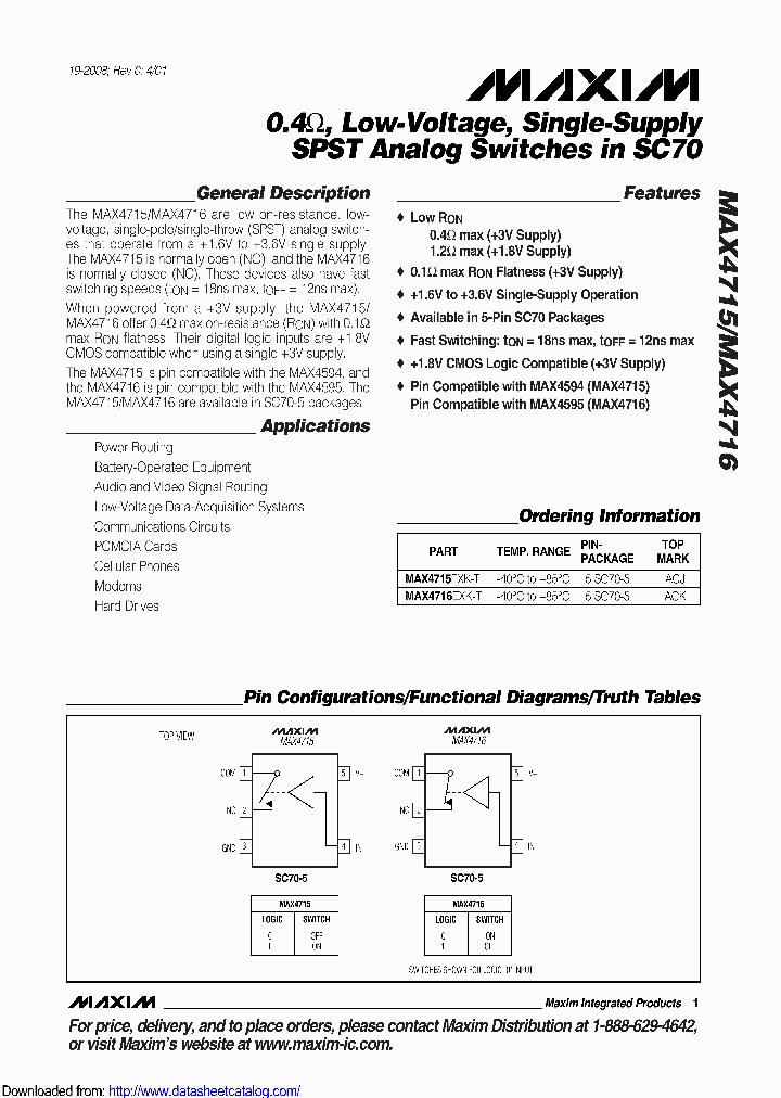 MAX4715EXK_8580215.PDF Datasheet