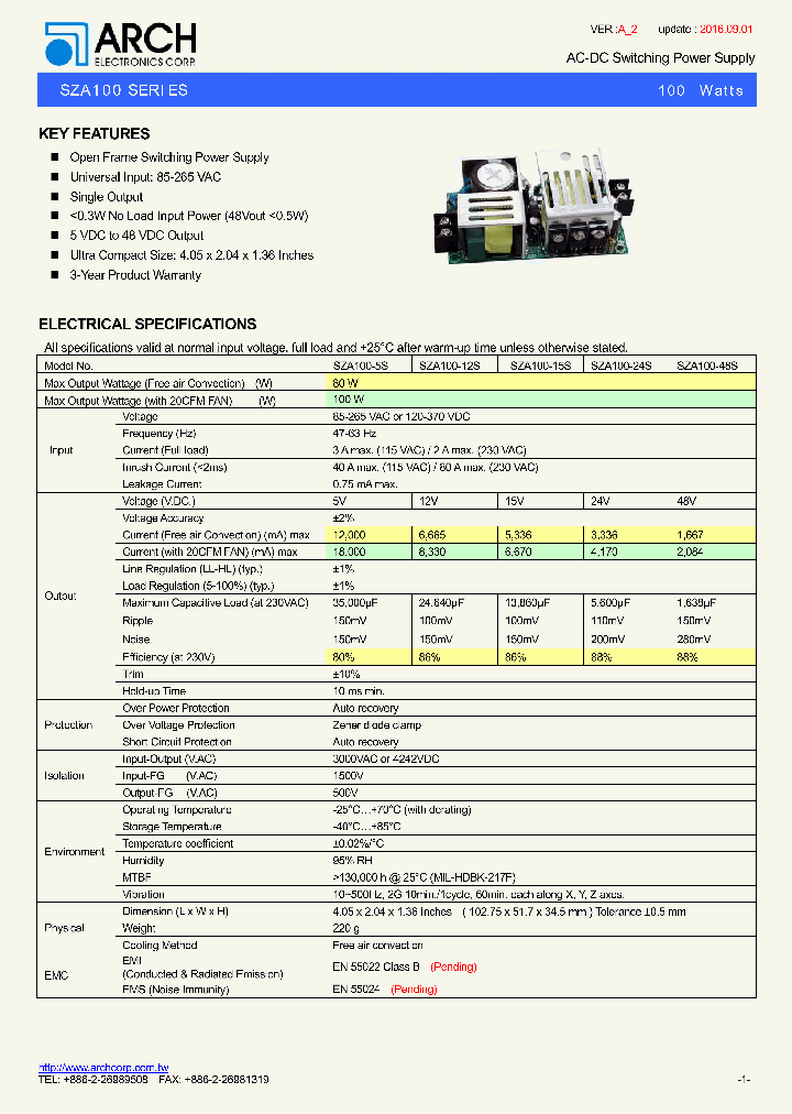 SZA100-48S_8582288.PDF Datasheet