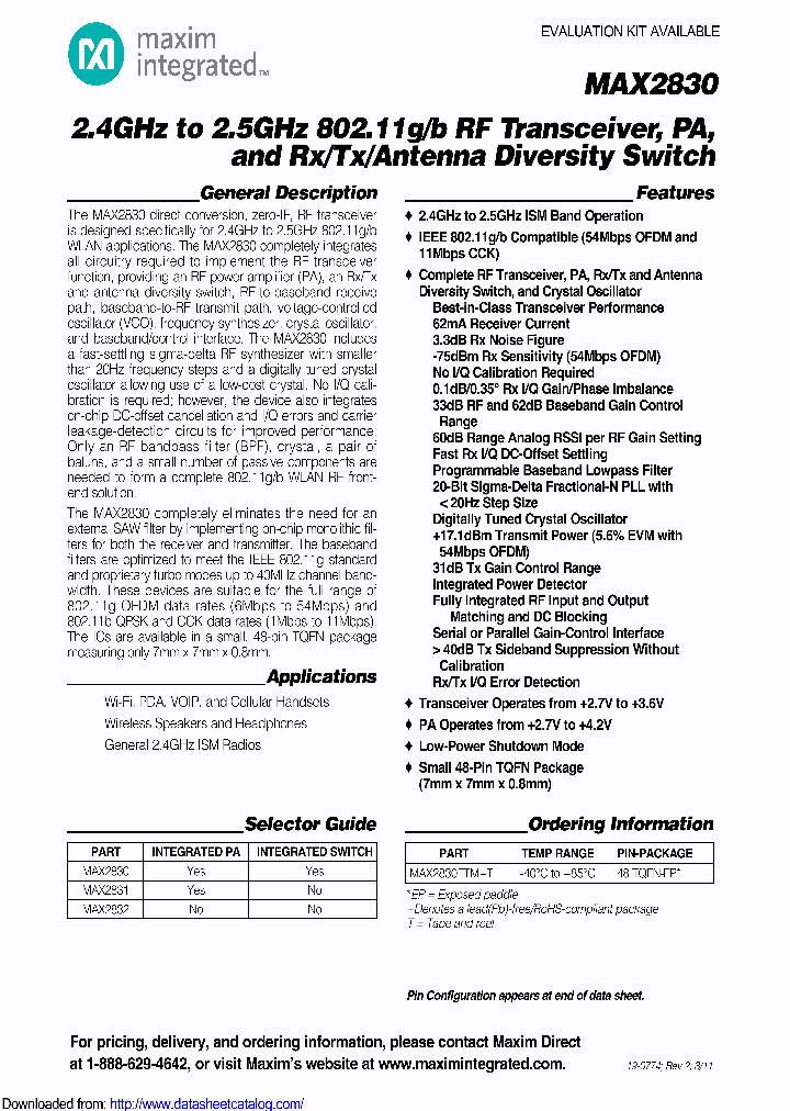 MAX2830ETMG2Z_8588175.PDF Datasheet