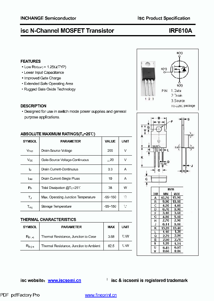 IRF610A_8598749.PDF Datasheet
