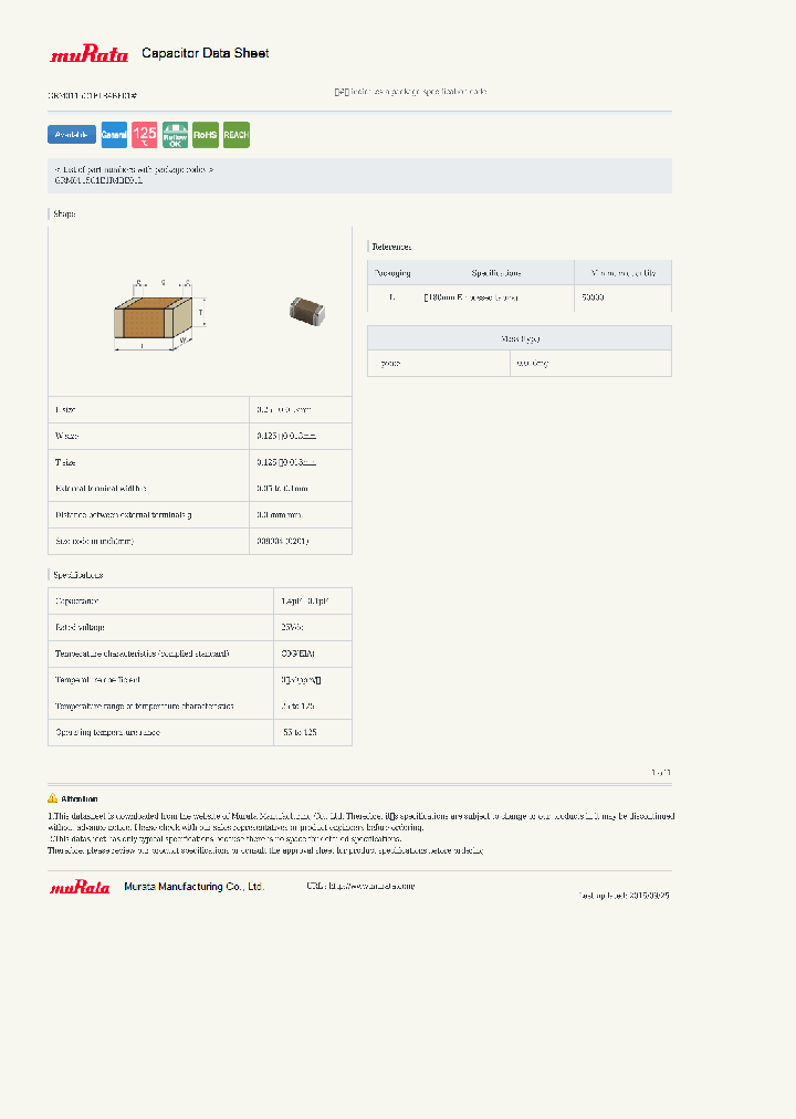 GRM0115C1E1R4BE01_8609448.PDF Datasheet