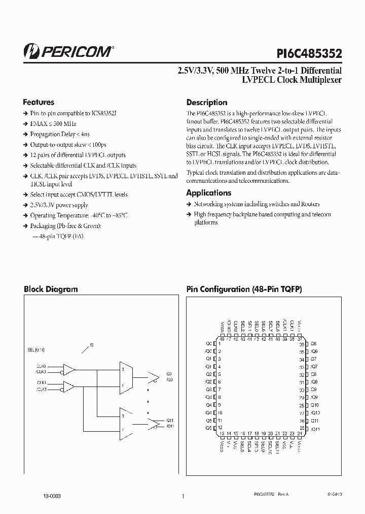 PI6C485352FAE_8609525.PDF Datasheet