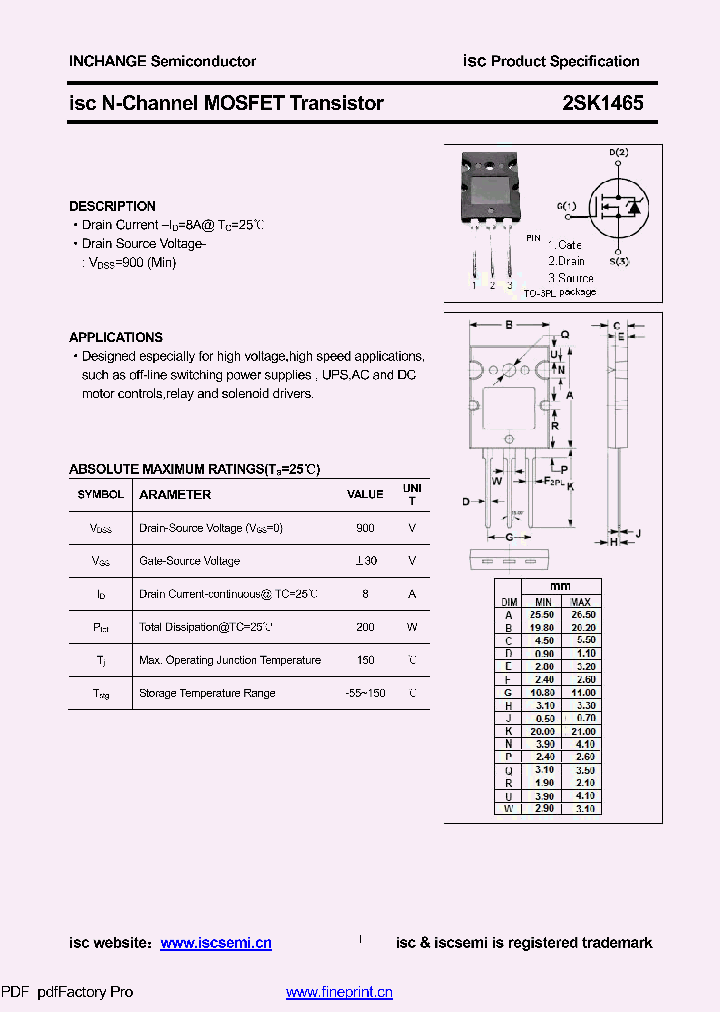 2SK1465_8614960.PDF Datasheet