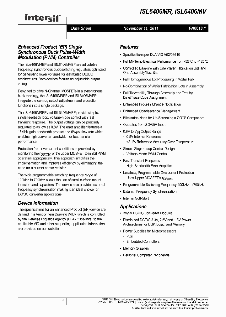 ISL6406MR_8617244.PDF Datasheet