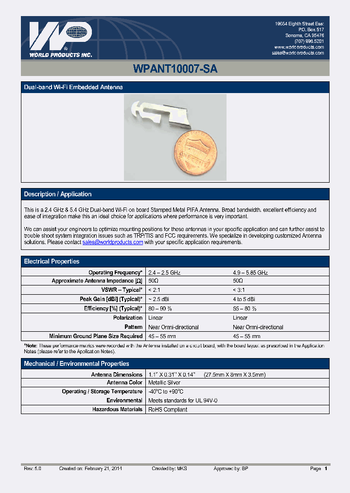 WPANT10007-SA_8617938.PDF Datasheet