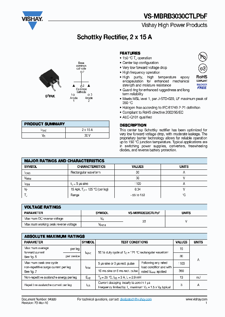 VS-MBRB3030CTLPBF_8624230.PDF Datasheet