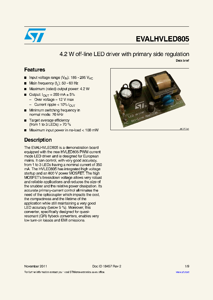 EVALHVLED805_8627283.PDF Datasheet