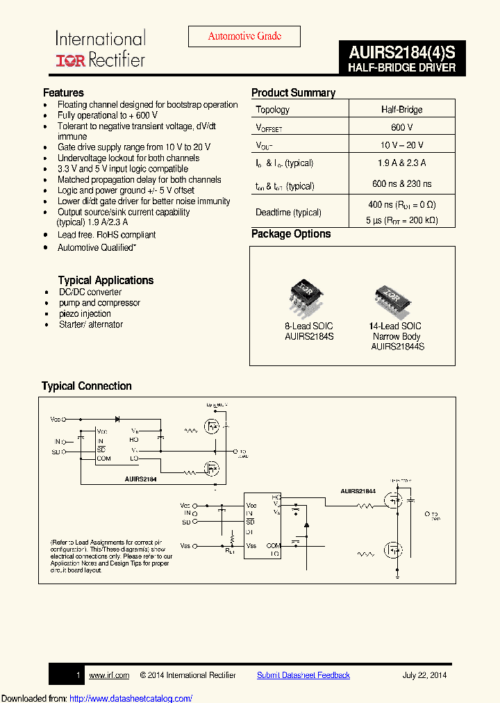 AUIRS2184STR_8635370.PDF Datasheet