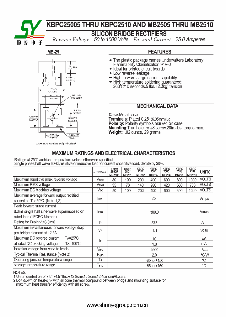 KBPC25005_8641730.PDF Datasheet