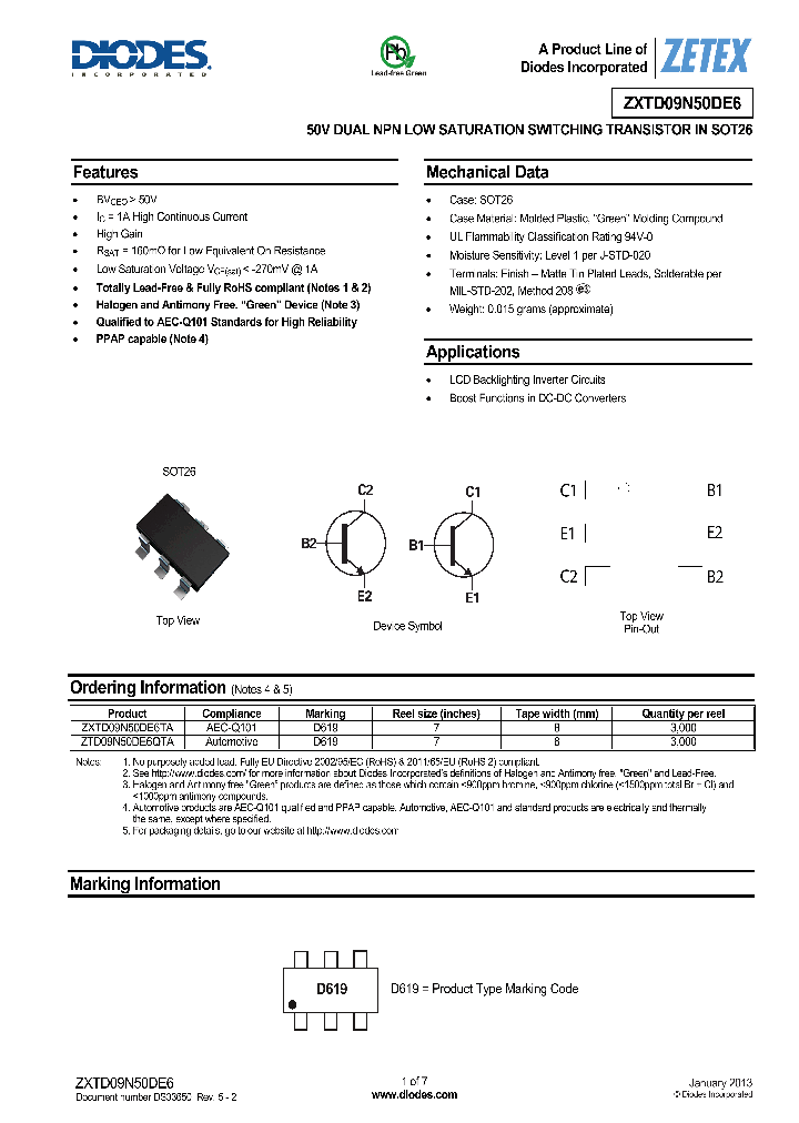 ZXTD09N50DE6TA_8646391.PDF Datasheet