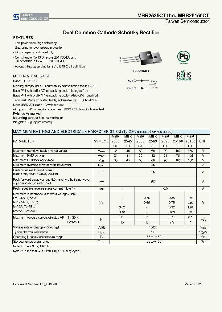 MBR2050PT_8651299.PDF Datasheet