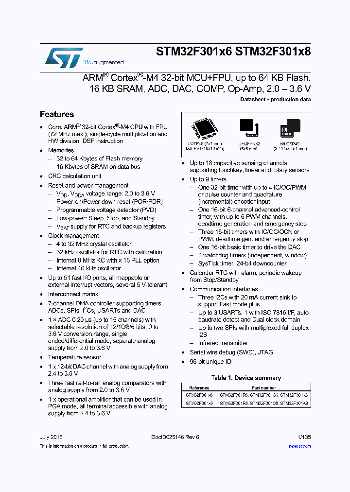 STM32F301K8_8652590.PDF Datasheet