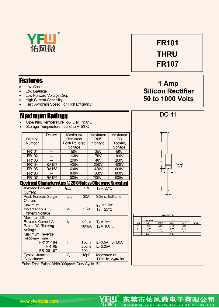 FR101-DO41_8661608.PDF Datasheet
